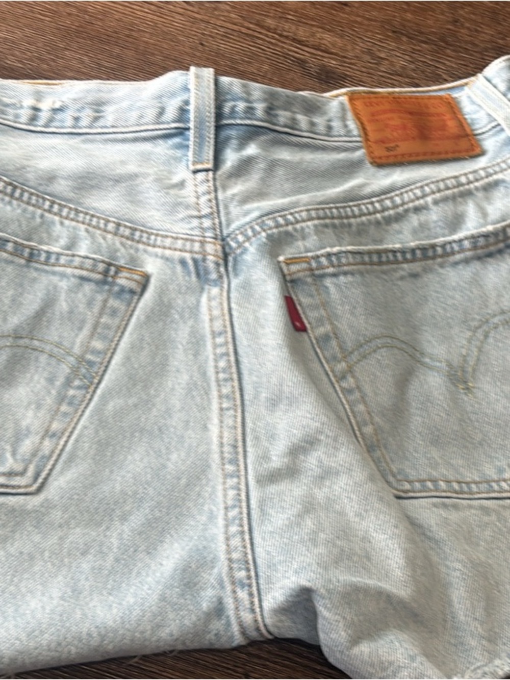 Levi's Light Blue Denim Shorts with Signature Patch